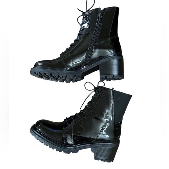 NWOT Geox Black Patent Leather Damiana Boots – Sz 10 - Picture 6 of 7